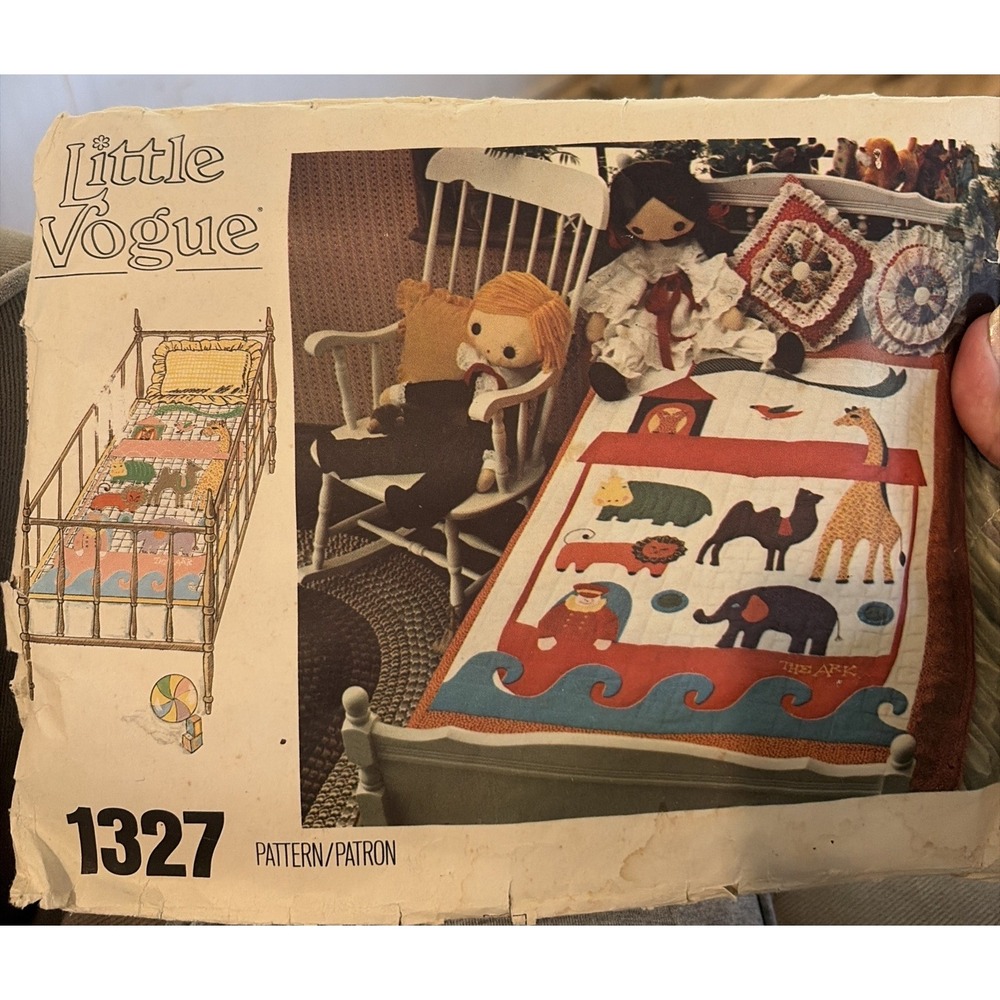 Little Vogue 1327 Child's Quilt Applique Ark Animals Sewing Pattern Vintage 1992